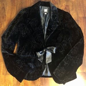 Black Velvet Embroidered Blazer